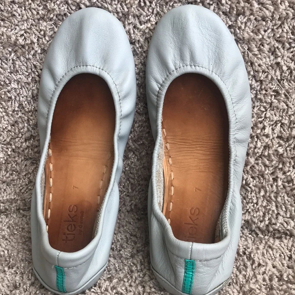 Tieks Cool Grey Leather Ballet Flats size 7